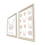 Wallity Cuadro Decorativo Enmarcado en MDF de 2 Piezas Crema y Blanco